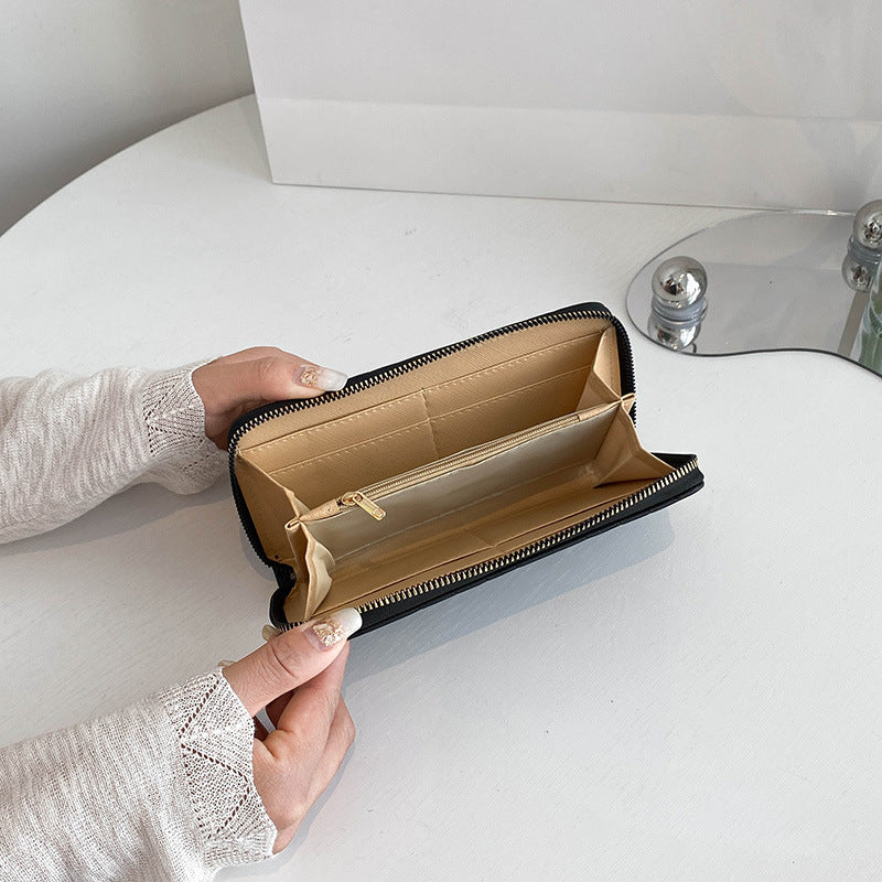 Women's Attractive Long Embroidery Thread Convenient Ladies Wallets