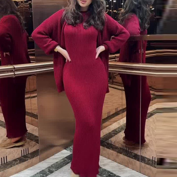 Elegant High-grade Shawl Knitted Comfortable Round Suits
