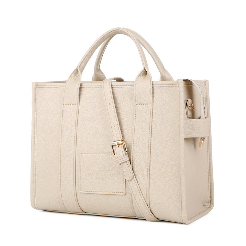 Women's Trendy Solid Color Letter Large Capacity Shoulder Bags