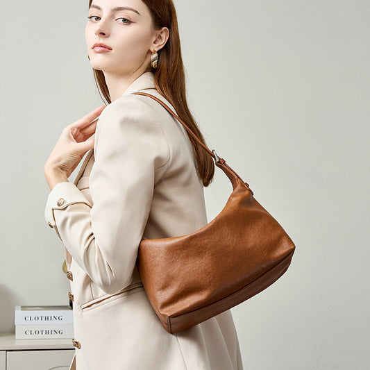 Retro Top Layer Vegetable Tanning Leather Tote Bags