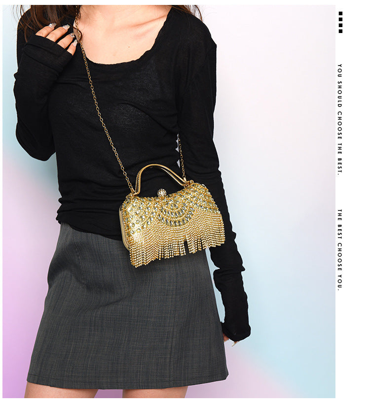 Rhinestone Tassel Portable Banquet Fashion Wear Evening Bags