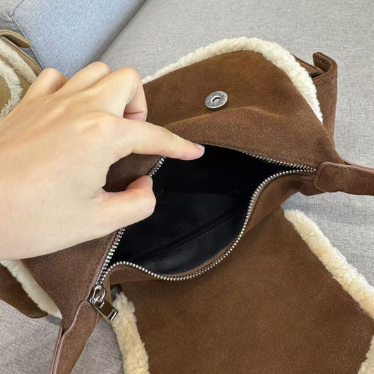 Wool Cowhide Underarm Real Frosted Hot Bags