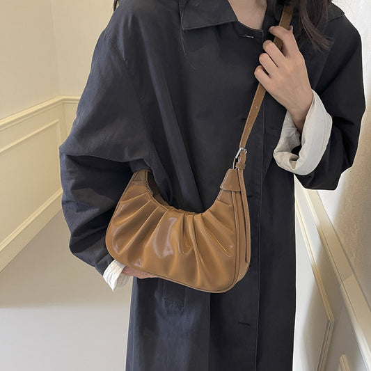Women's Korean Style Niche Cloud Autumn Pleated Versatile Shoulder Bags
