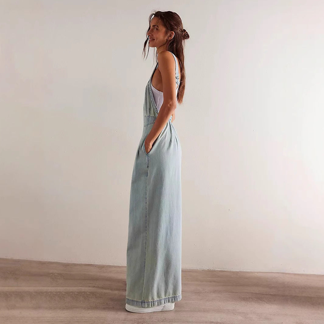 Women's Classic Classy Denim Loose Overalls Jeans