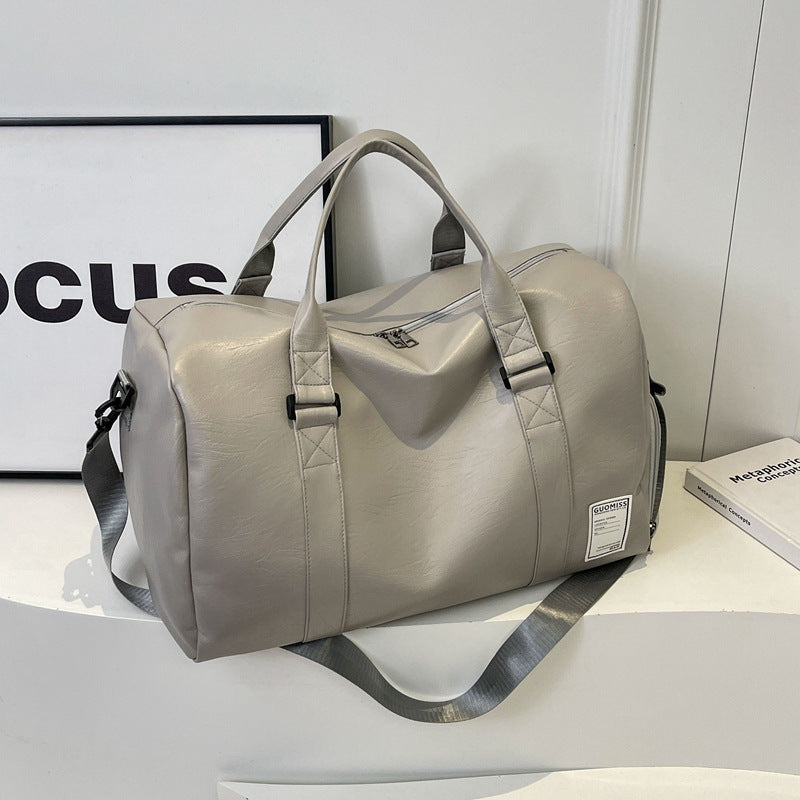 Women's & Men's & Portable High-grade Large Capacity Leather Travel Bags