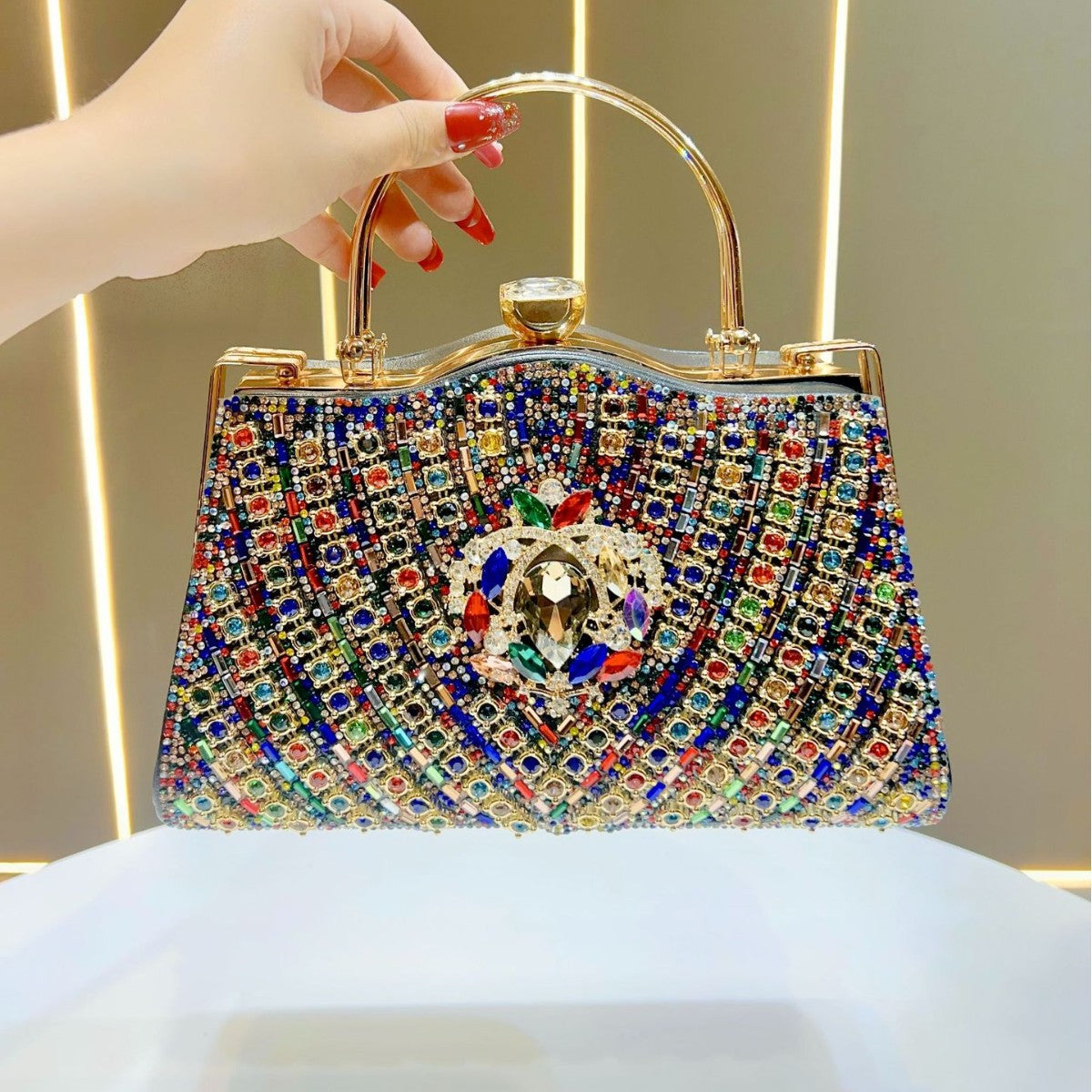 Women's High-grade Light Luxury Diamond Large Capacity Evening Bags