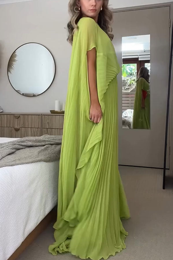 Women's Solid Color Pleated Oversized Swing Fashion Dresses