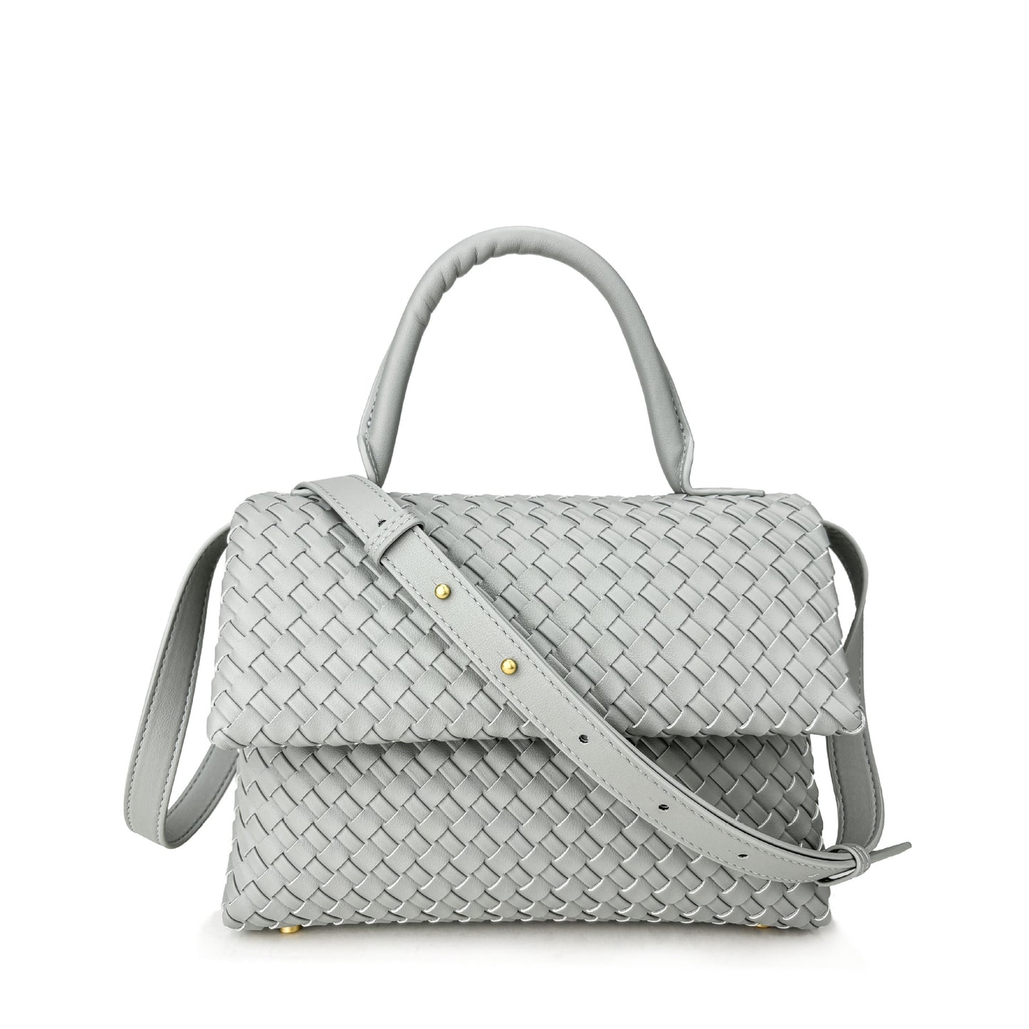 Genuine Leather Woven Fashion Commuter Large Handbags