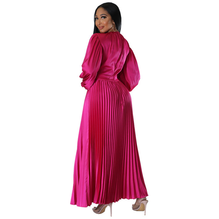 Women's Trendy Casual Pleated Long Dress Dresses