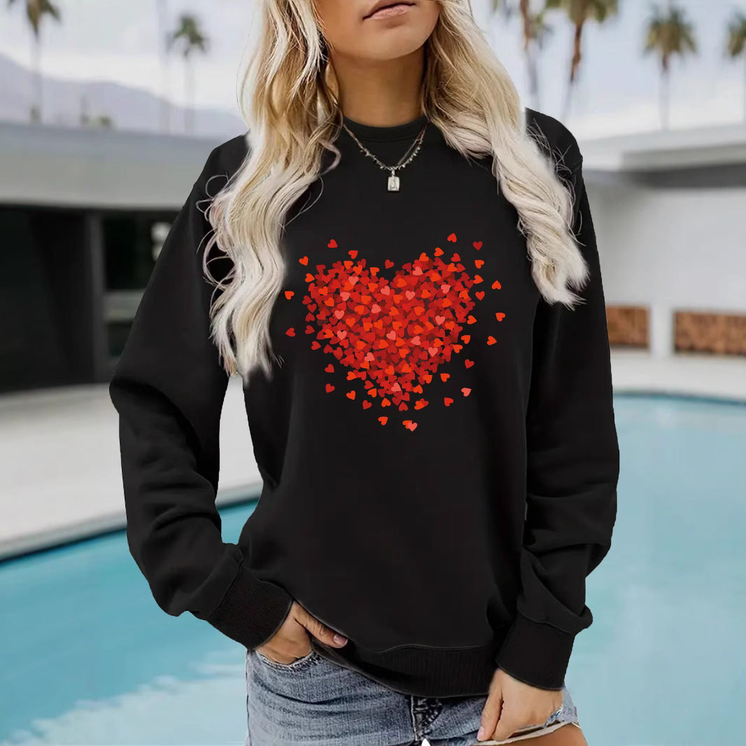 Women's Casual Long-sleeved Round Neck Heart Shape Sweaters