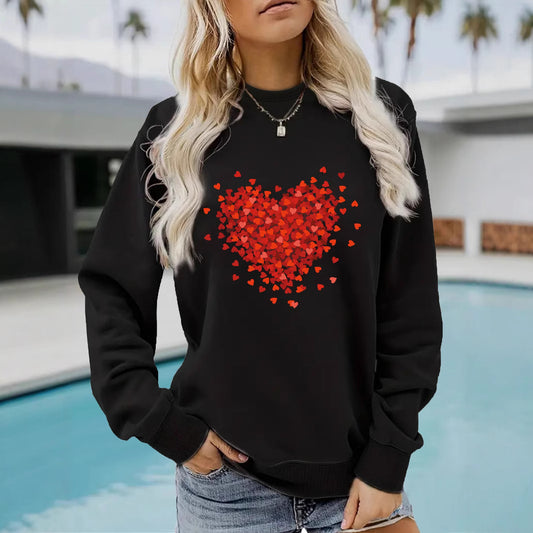 Women's Casual Long-sleeved Round Neck Heart Shape Sweaters