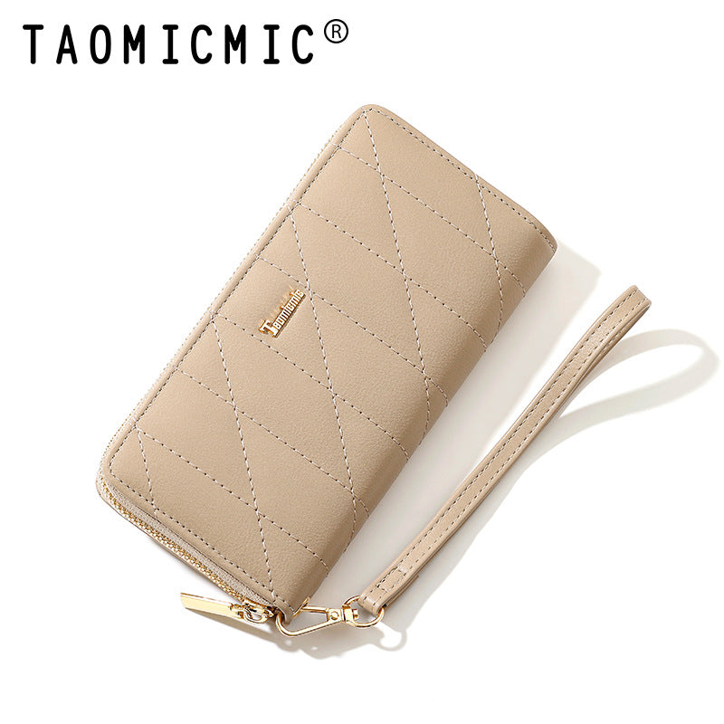 Fashion Long Design Zipper Leather Large Handbags