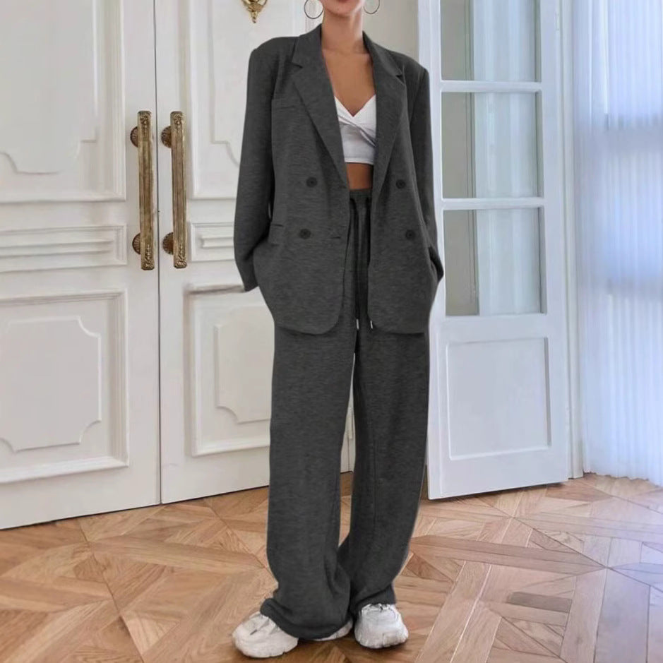 Women's Trend Lapel Casual Trousers With An Suits