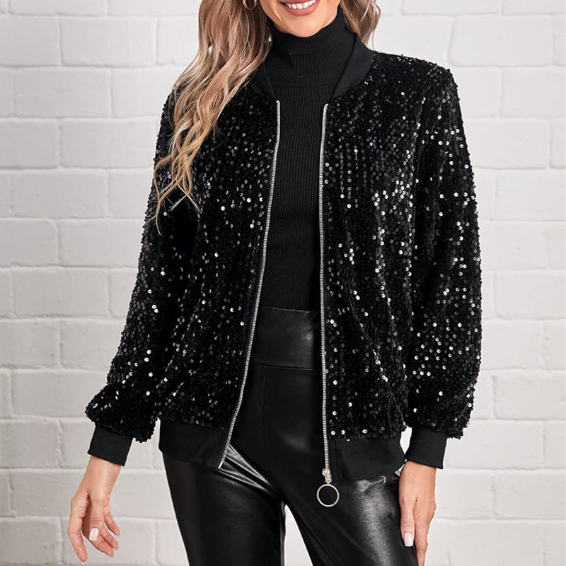 Women's Popular Fashion Elegant Sequins Casual Jackets