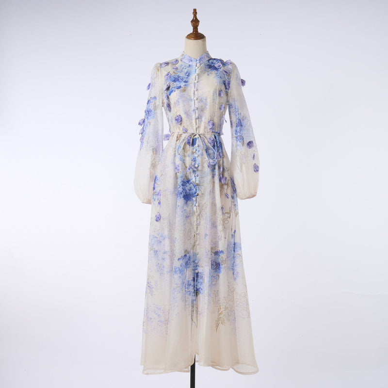 Positioning Handmade Hanging Flower Long Dress Dresses