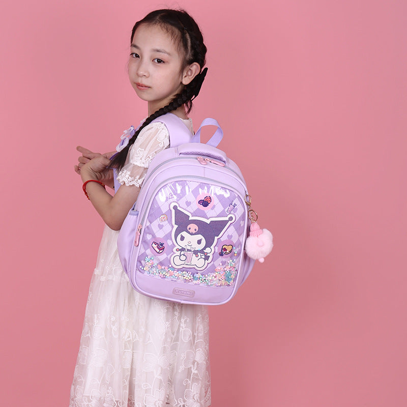 Women's & Children's & Cute Cartoon Lightweight Sequined Quicksand Kindergarten School Bags