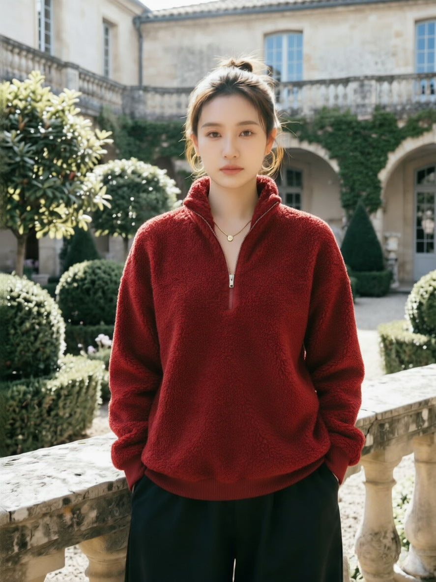 Women's Veet Fleece-lined Stand Collar Leisure Sweaters
