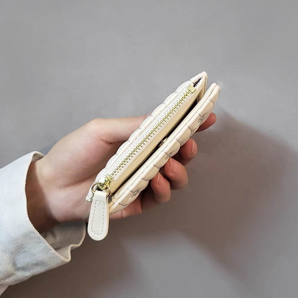 Women's Cream Style Classic Short Fashion Two Ladies Wallets