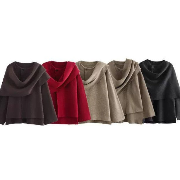 Women's Pretty Beautiful Asymmetric Scarf Knitted Jackets