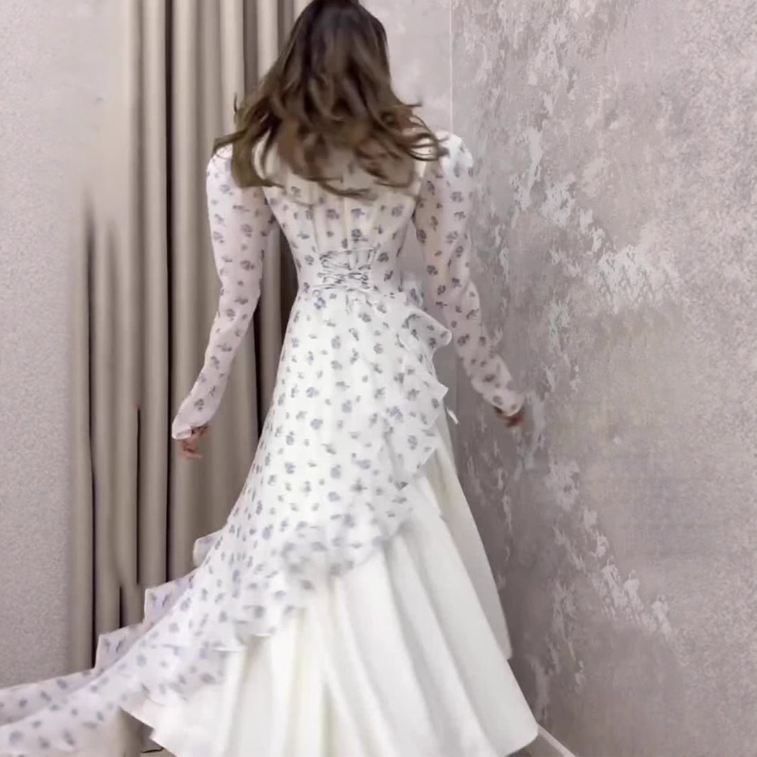 Women's Summer Elegant Fresh Long Sleeve Dress Dresses