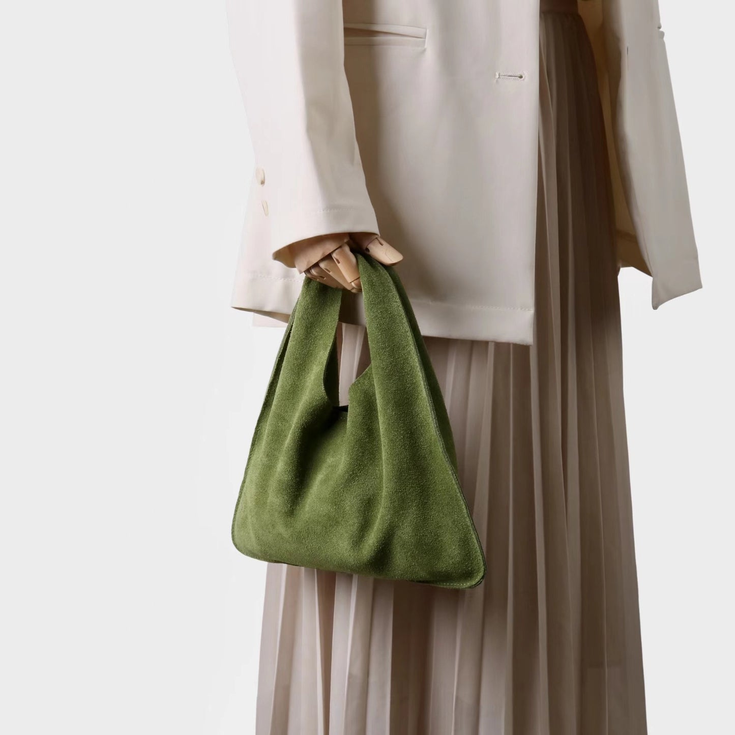 Matte Cowhide Triangle Fashion Hand Retro Bags