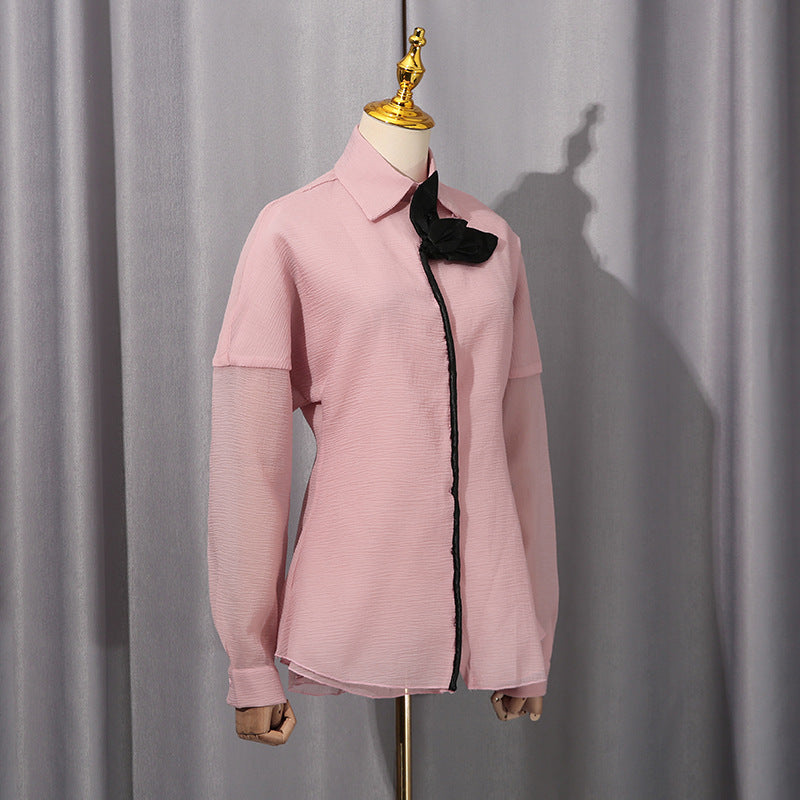 Women's Fashionable Casual Shirt Autumn Sweet Lantern Blouses