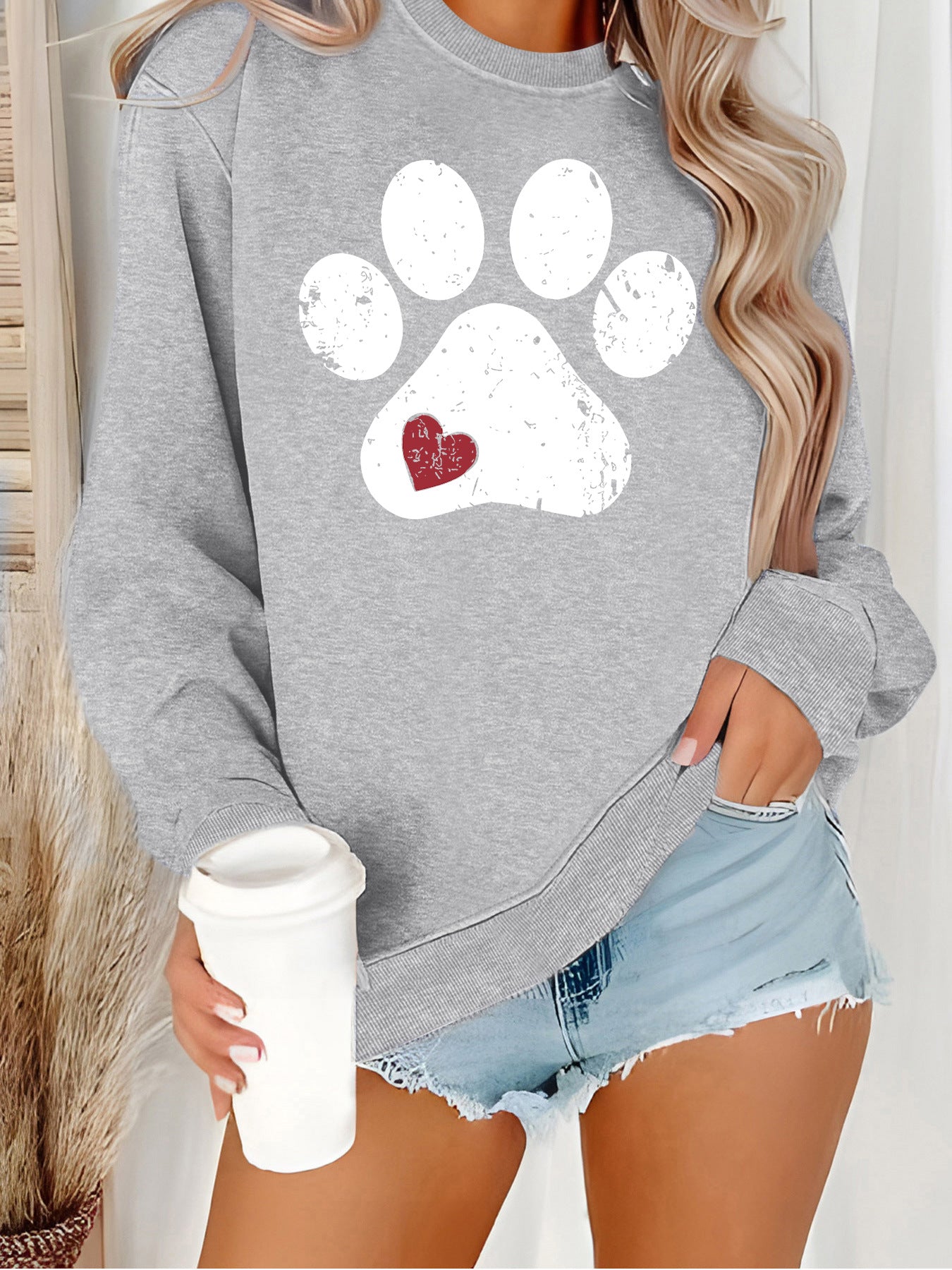 Women's High-grade Printed Autumn Round Neck High Women's Sweater, Sweater