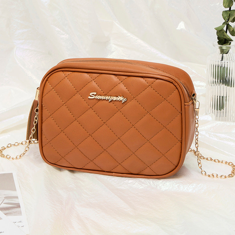 Women's For Fashion Sweet Embroidered Rhombus Simple Shoulder Bags