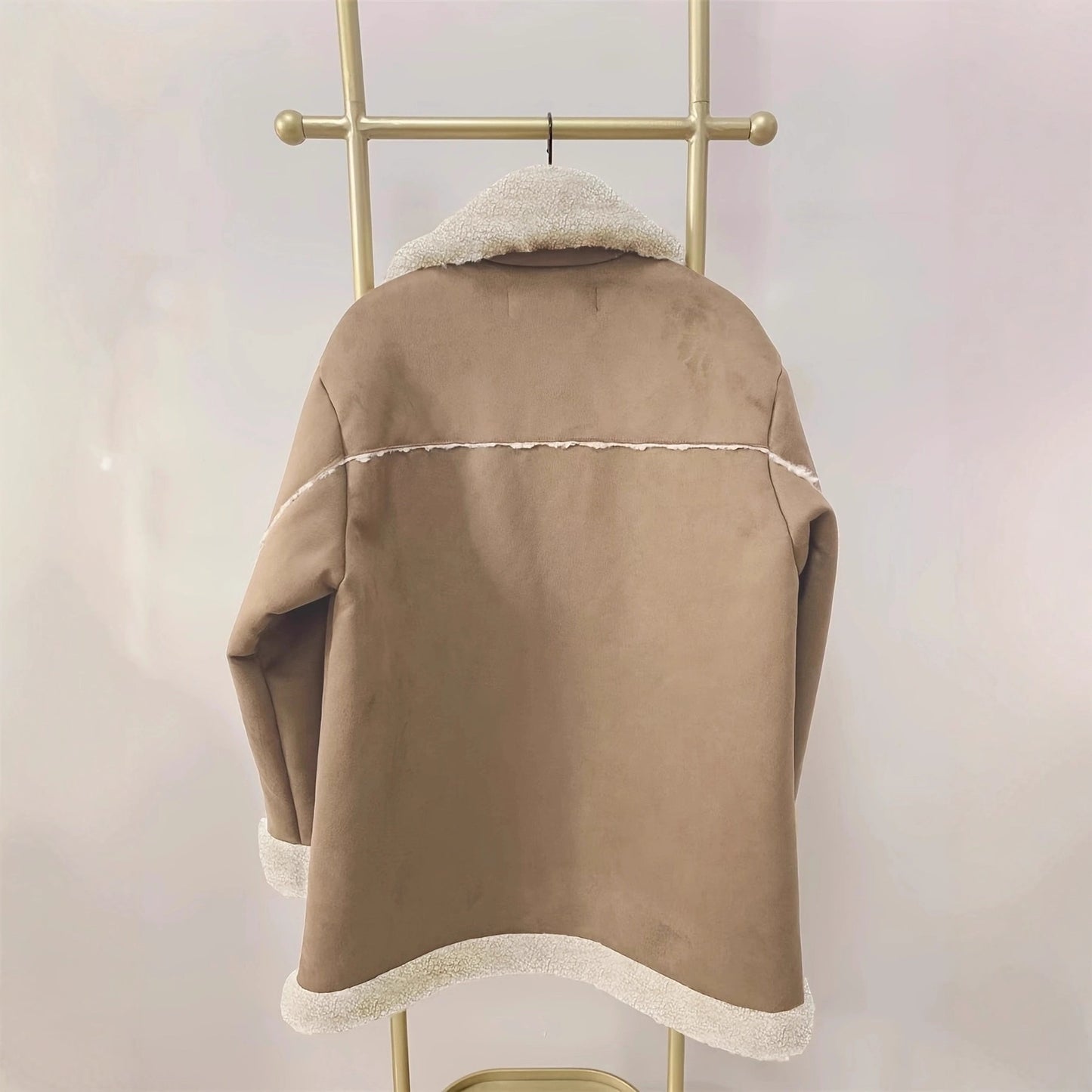 Fashion Polo Collar Plush Winter Warm Coats