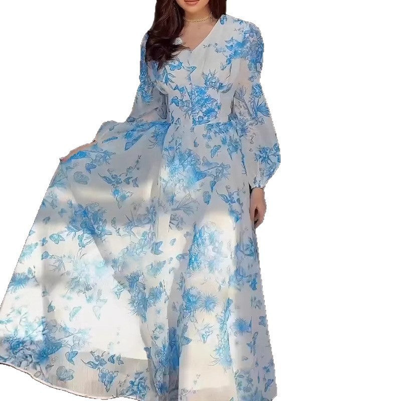 Summer High Waist Elegant French Slim Fit Long Dress