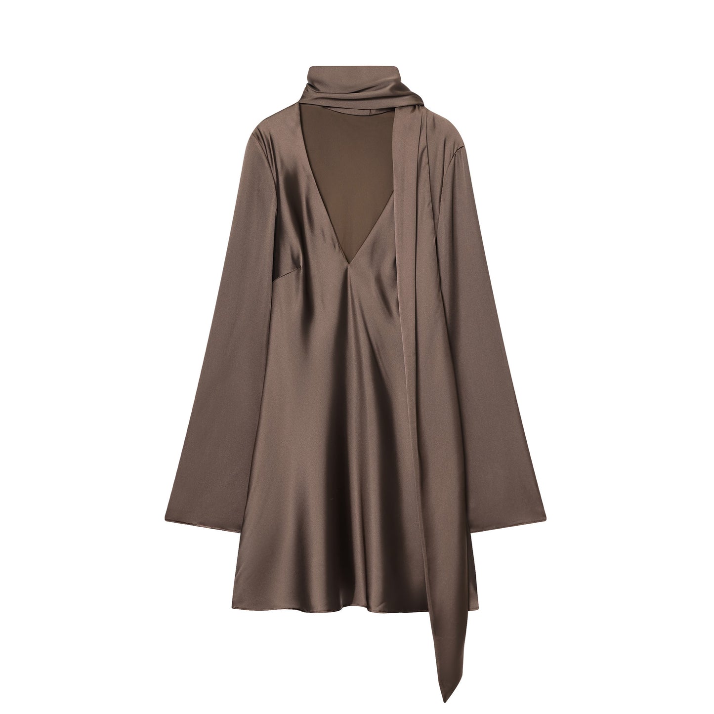 Women's Fashionable Silk Satin Scarf Commuter Elegant Dresses