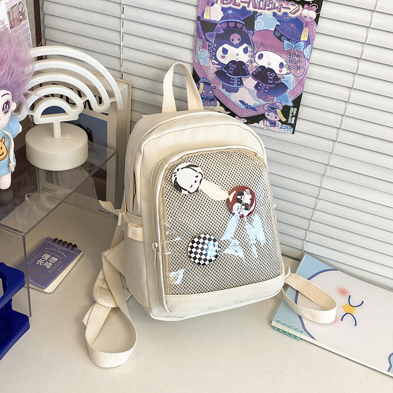 Women's Volume Cartoon Transparent Bar Badge Mini Backpacks