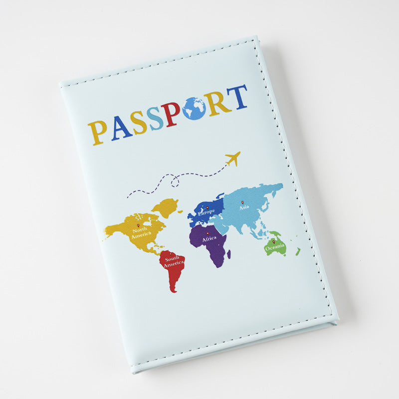 Color Map Passport Cover Storage Ticket Card Holder