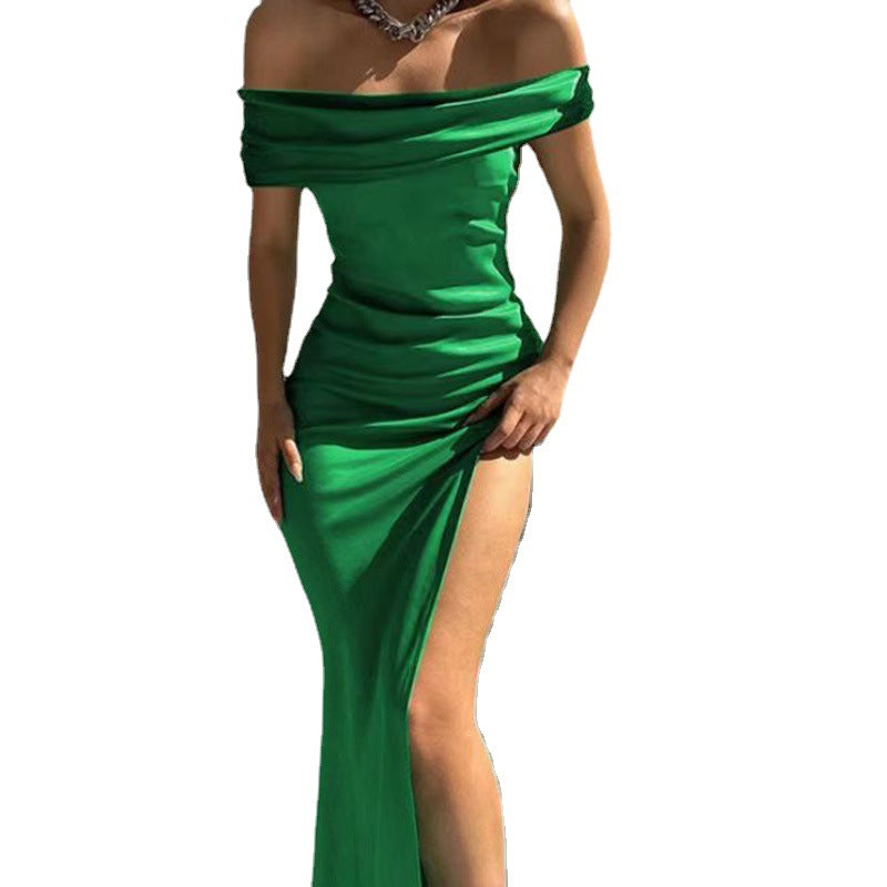 Women's Tight Solid Color Sleeveless Mid-length Sexy Dress