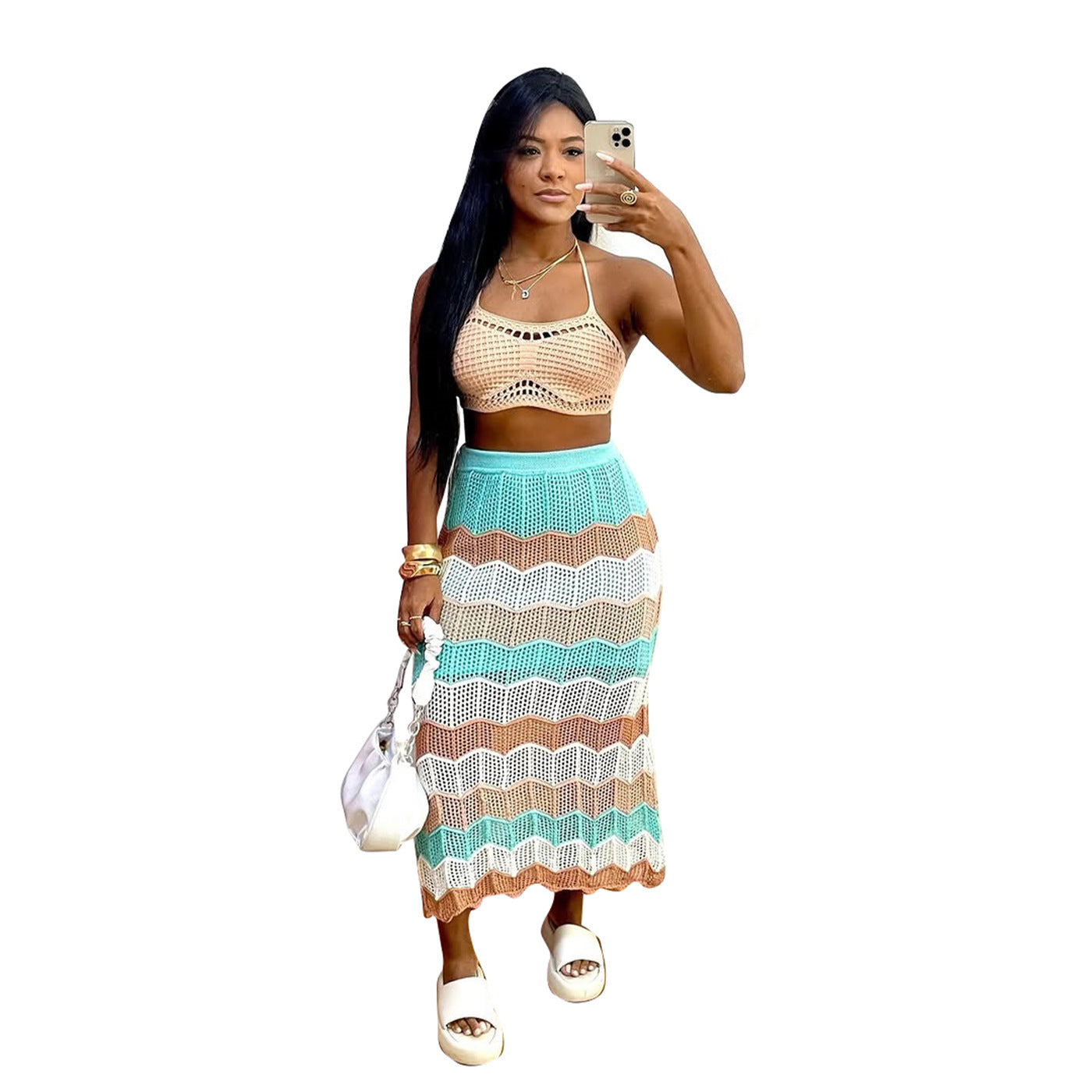 Women's Casual Bikini Colorful Beach Dress Suits