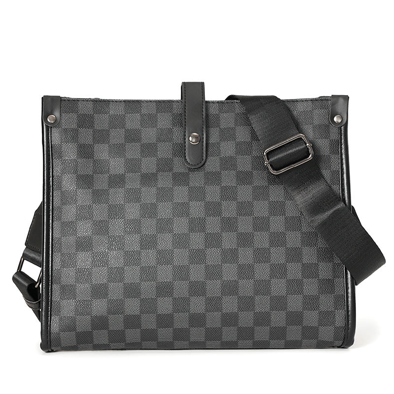 Men's Durable Classic Plaid Commuter Fashion Men's Shoulder Bags