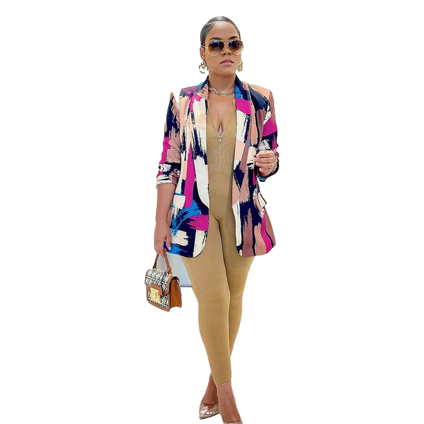 Classic Unique Casual Fashion Color Printing Blouses