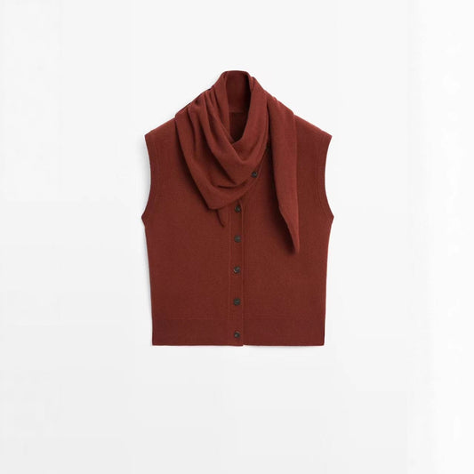 Women's Temperament Commute Bandage Dress Scarf Collar Tops