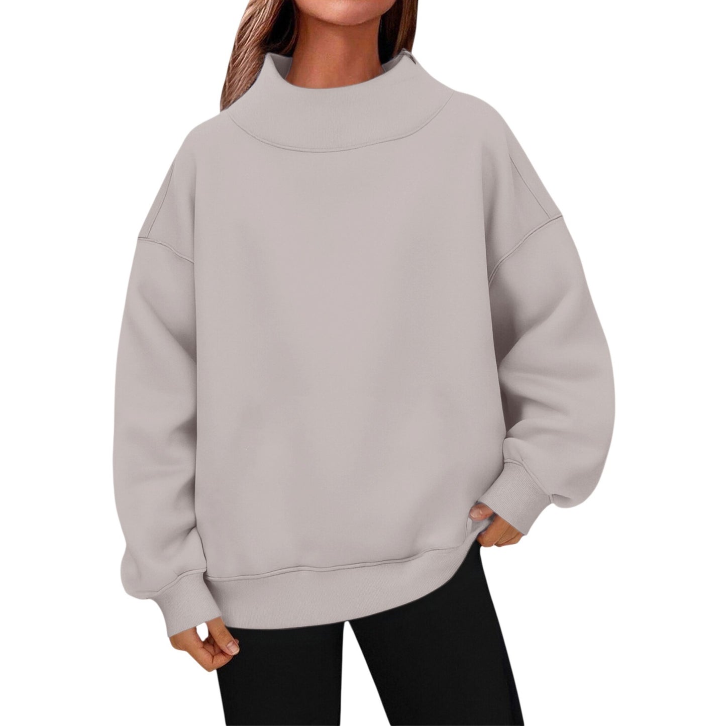 Women's Long-sleeved Turtleneck Pullover Sweatshirt Casual Veet Women's Sweater, Sweater