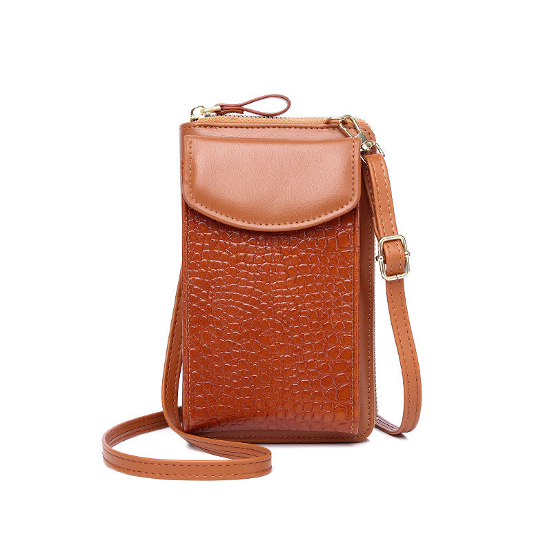 Women's Mobile Vertical Cover Mini Crocodile Pattern Phone Bags