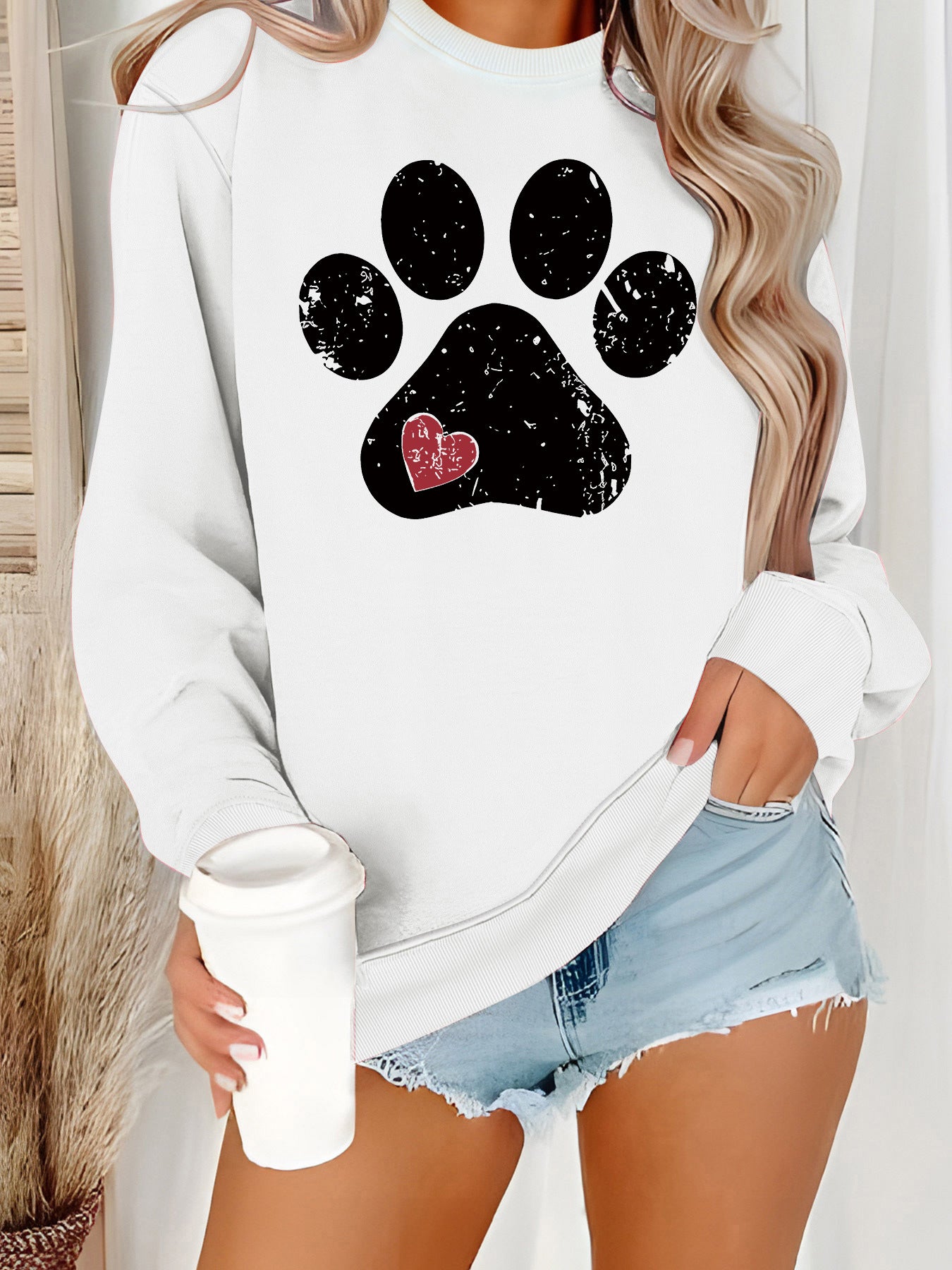 Women's High-grade Printed Autumn Round Neck High Women's Sweater, Sweater
