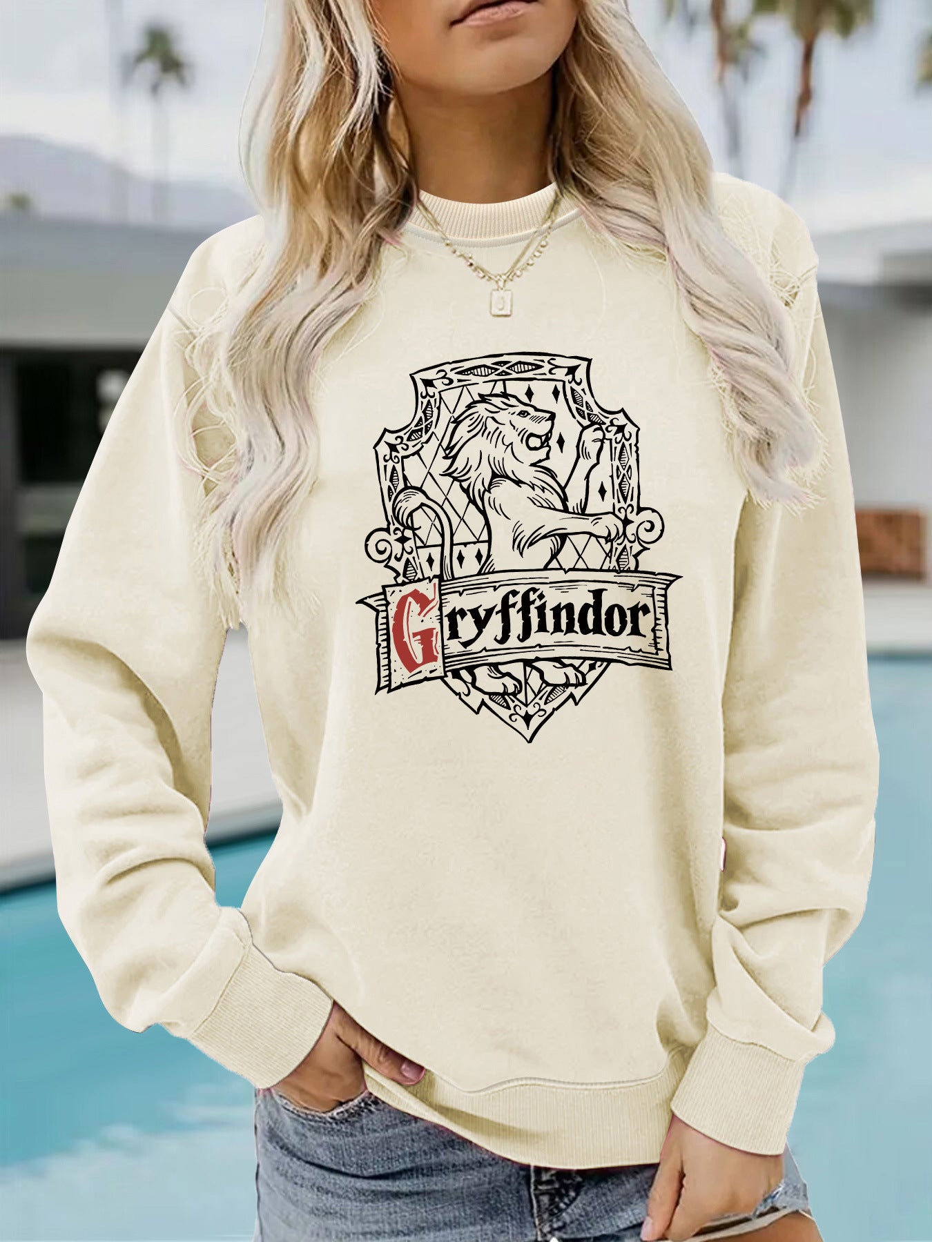 Women's Long Sleeve Shirt Printed Loose Design Sweaters