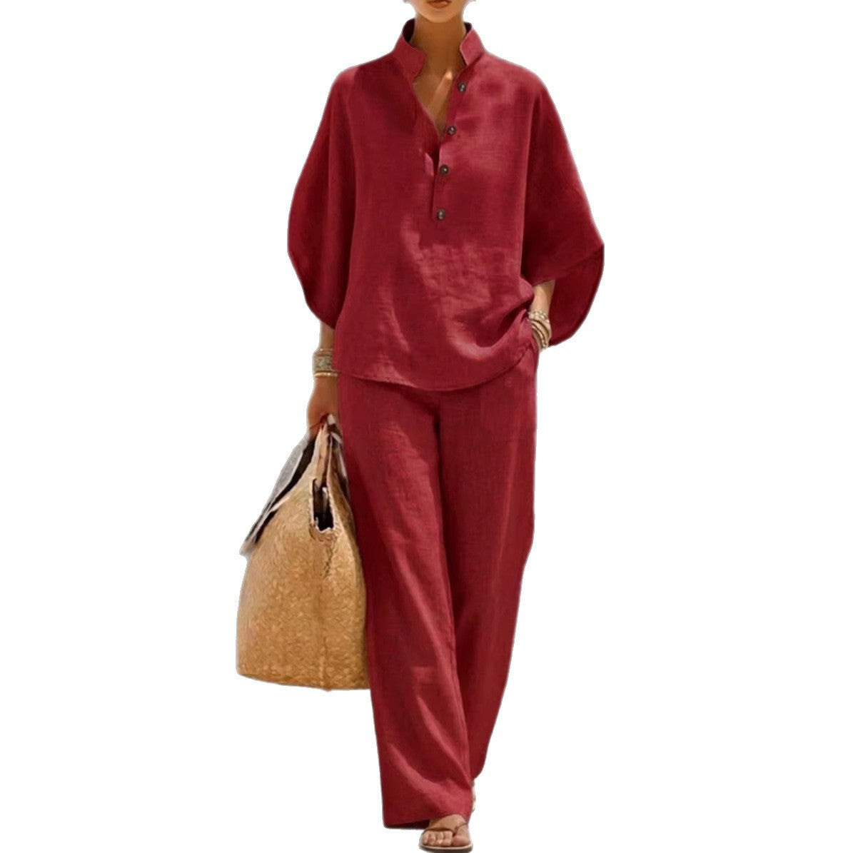 Women's Shirt Outfit Button Loose Comfort Suits