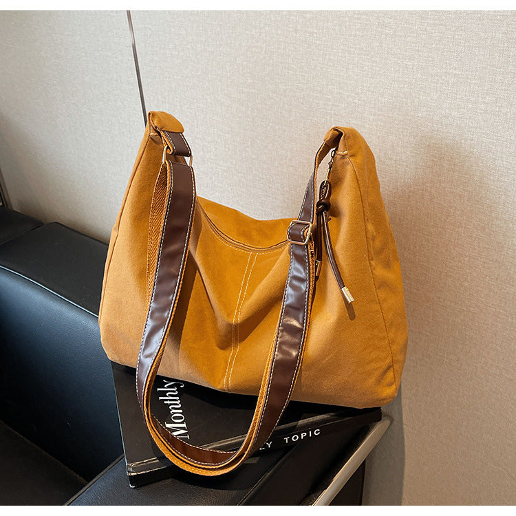 Stitching Retro Elegant Autumn Fashion Korean Shoulder Bags