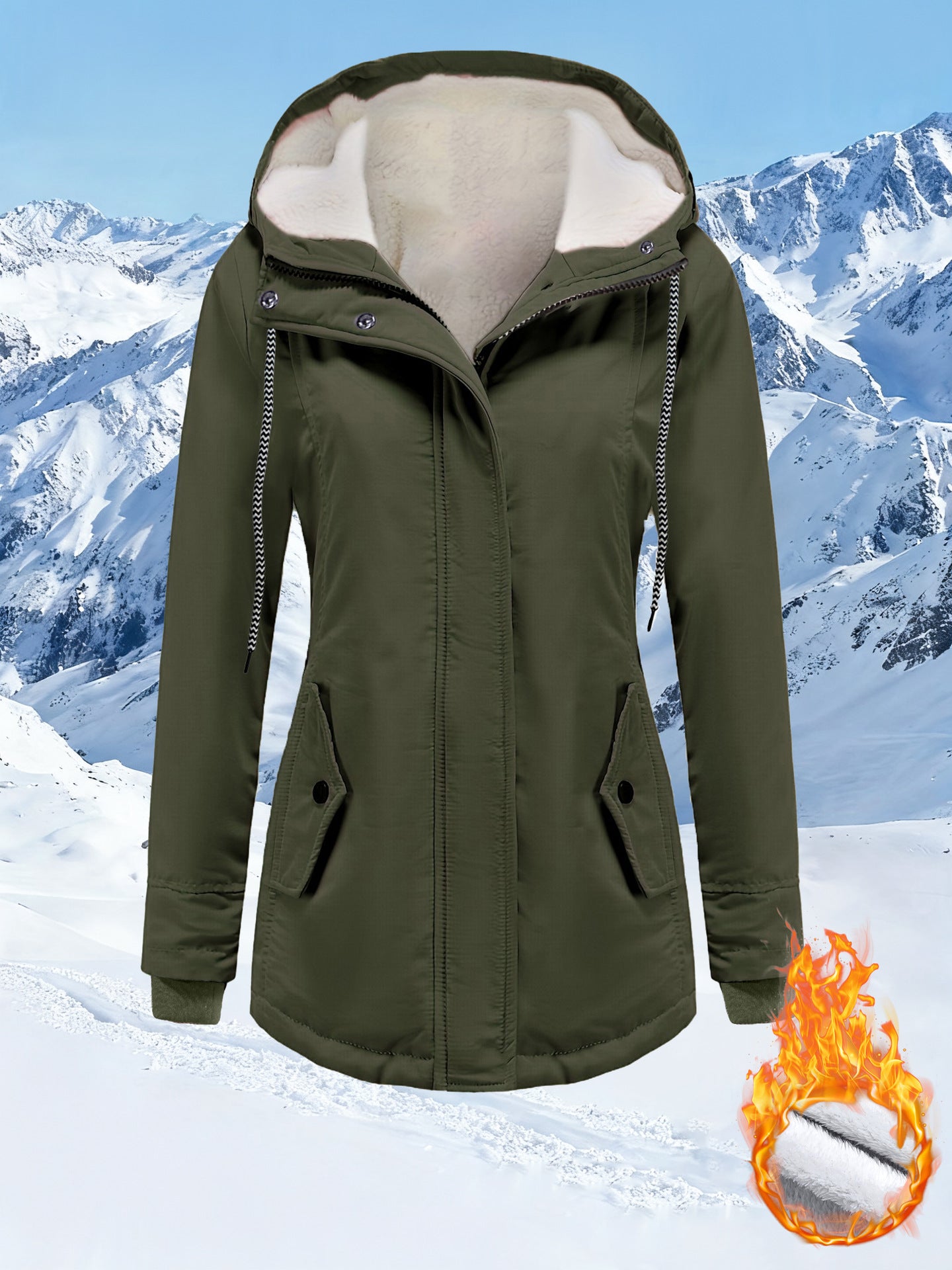 Women's Innovative Fleece-lined Thickened Cotton For Coats