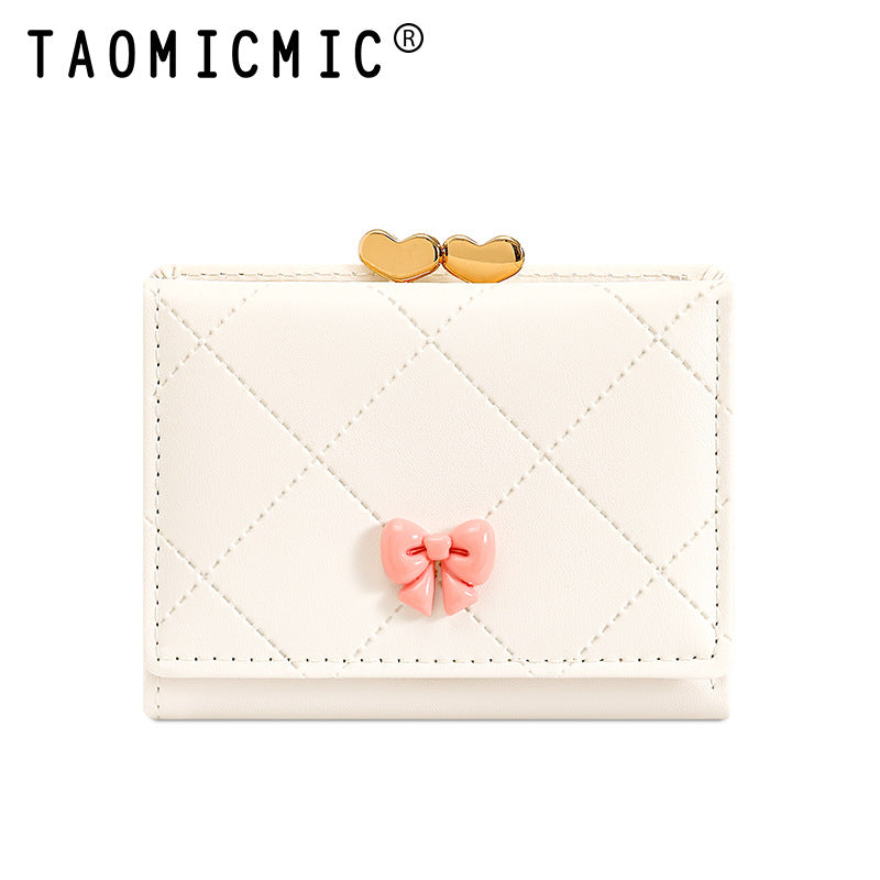 Women's Creative Short High-grade Bow Clip Ladies Wallets