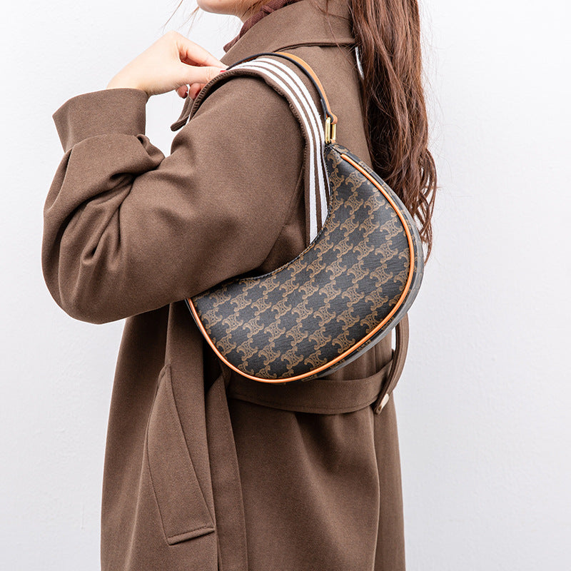 Popular Arc Presbyopic Pea Cowhide Splicing Armpit Bags