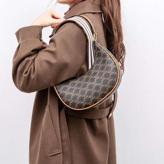 Popular Arc Presbyopic Pea Cowhide Splicing Armpit Bags