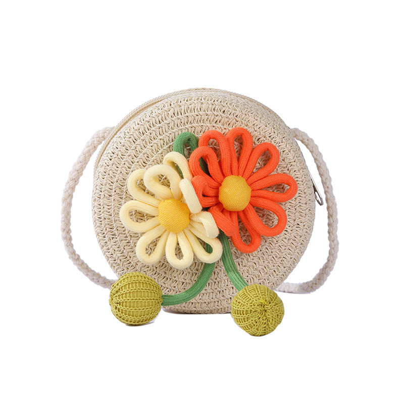 Women's & Children's Seaside Beach Weaving Straw Hat Pastoral Children's Coin Purse