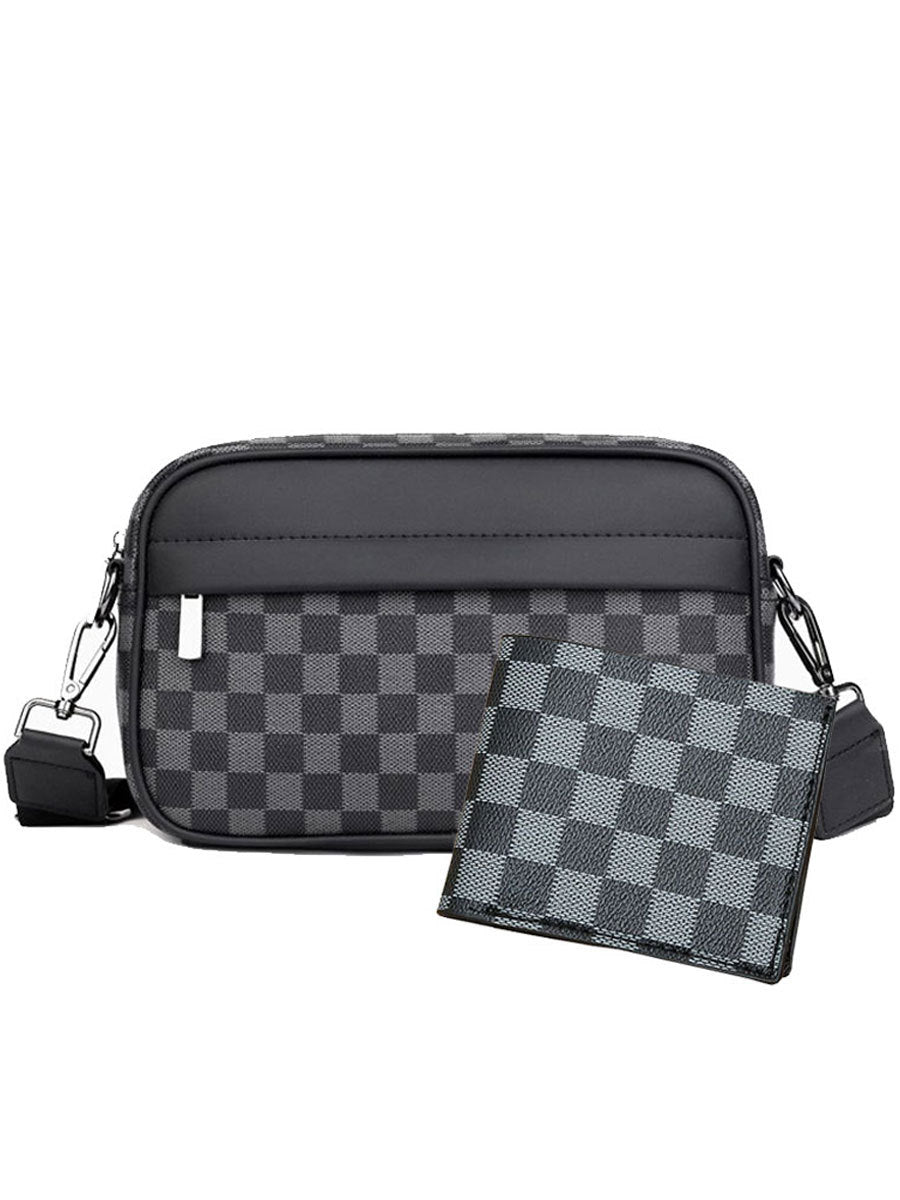 Men's Plaid Trendy Korean Style Daily Street Men's Shoulder Bags